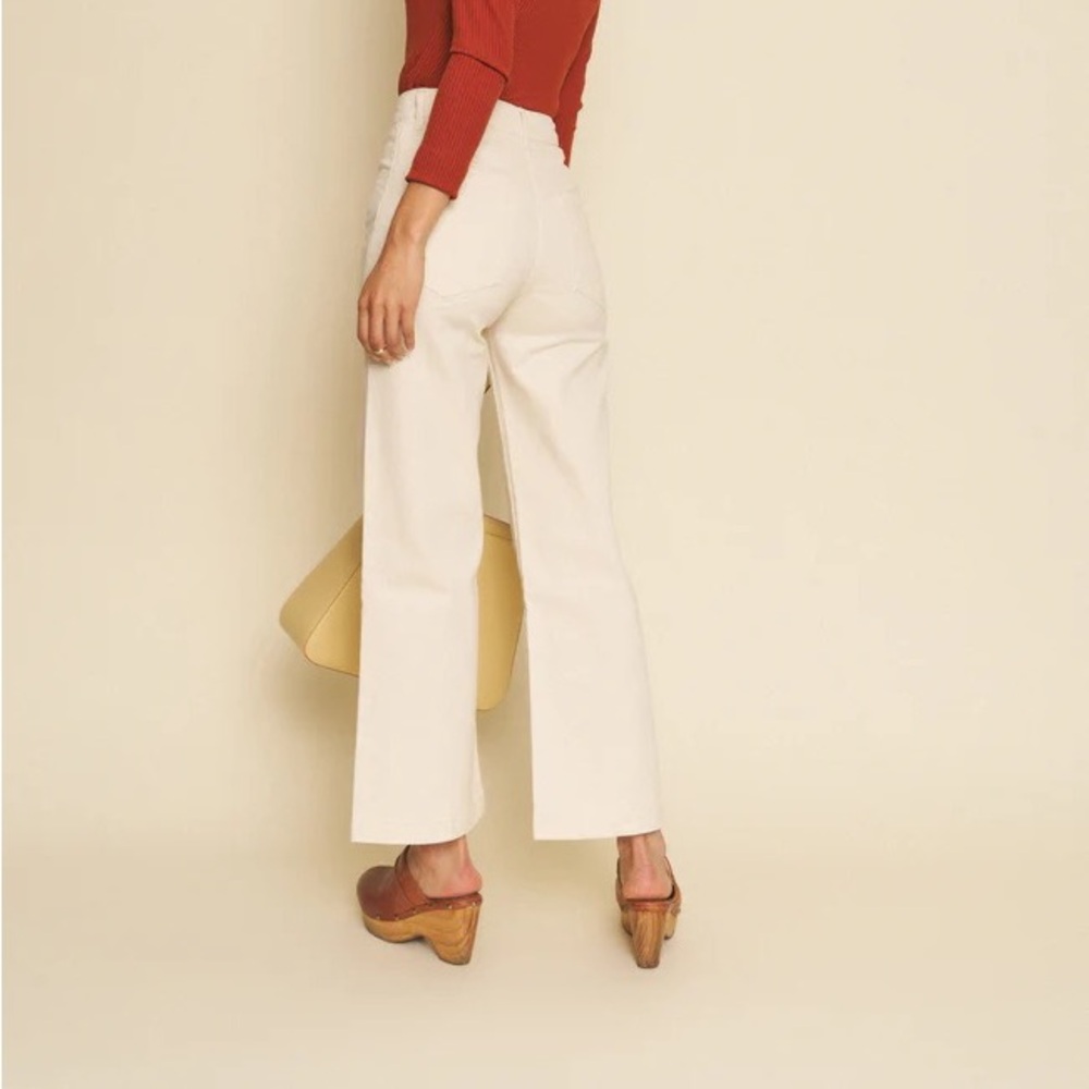 Whimsy & Row Flora Pant in Natural Wide Leg - Picture 2 of 10